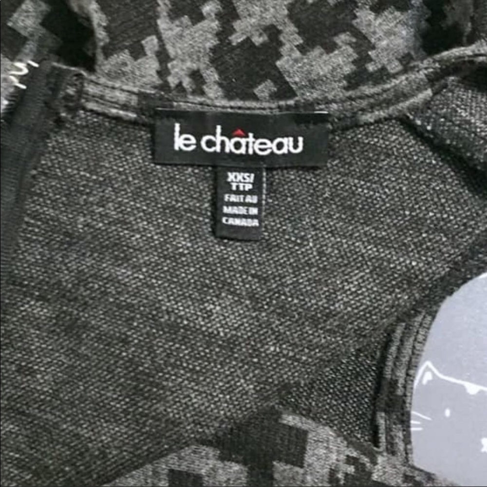 Le Chateau Black Gray Half Sleeve Top Size XXS - Picture 12 of 14
